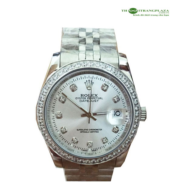 Đồng hồ nam cao cấp Rolex Datejust RL008 mặt đá