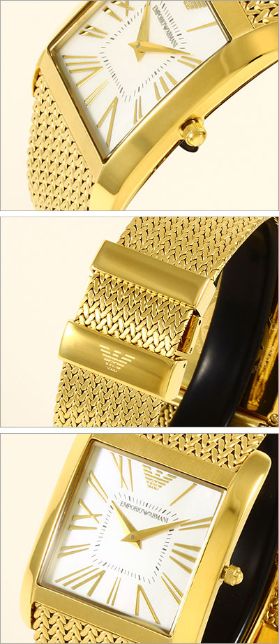 Đồng hồ dây kim loại mạ vàng cao cấp Armani AR2017