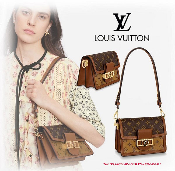 Túi thời trang nữ hàng hiệu LV Louis Vuitton Dauphine MM M45958 Màu nâu